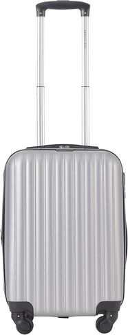 Karriage-Mate 20″ Hardside Carry-On Luggage – Lightweight & Durable Travel Suitcase with 360° Spinner Wheels, Telescopic Handle, Built in TSA Lock – Fits Cabin Size Overhead Bins (Silver) in Kuwait