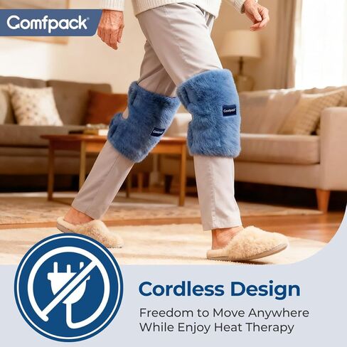 وسادة تدفئة الركبة لتخفيف التهاب المفاصل، قطعتان من لفافات الركبة القابلة للغسل في الميكروويف لتخفيف الألم، وتصلب المفاصل، والراحة في الطقس البارد، هدية للنساء والرجال in Kuwait