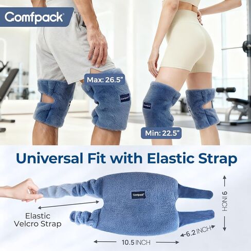 وسادة تدفئة الركبة لتخفيف التهاب المفاصل، قطعتان من لفافات الركبة القابلة للغسل في الميكروويف لتخفيف الألم، وتصلب المفاصل، والراحة في الطقس البارد، هدية للنساء والرجال in Kuwait