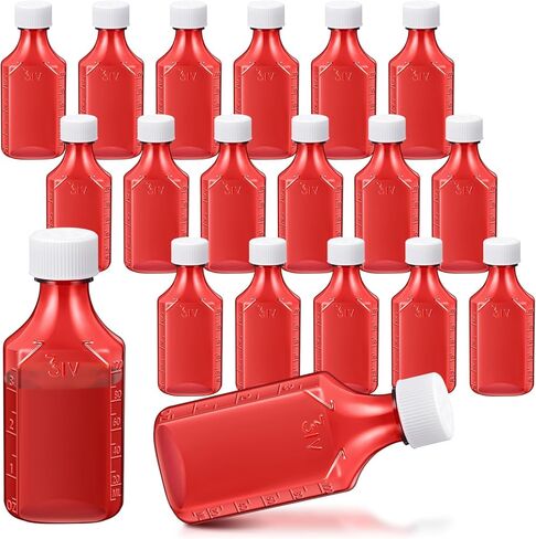 20 Pcs 6 oz Oval Pharmacy Plastic Bottles Child Resistant Caps Medicine Bottle Adapter for Syringe Liquid Medicine Bottle in Saudi Arabia