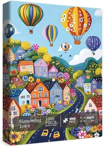 Flower Plant Puzzles 1000 Piece for Adults, Colorful Aesthetic Floral Art Jigsaw Puzzles, Cute Pretty Housepant Succulent Teacup Cat Puzzle in Saudi Arabia