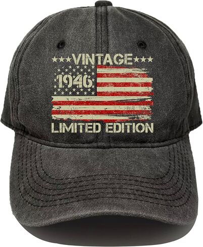 80th Birthday Gifts for Men Women,Vintage 1946 Hat,80th Birthday Decorations,Adjustable Cap-Gift for Dad, Mom,Husband,Wife in Saudi Arabia