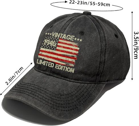 80th Birthday Gifts for Men Women,Vintage 1946 Hat,80th Birthday Decorations,Adjustable Cap-Gift for Dad, Mom,Husband,Wife in Saudi Arabia