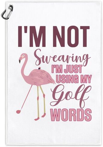 Swing Swear Repeat Funny Printed Microfiber Golf Towel with Clip, Great Watercolor Golf Gifts for Mom Golf Fan Golfer Her, Golf Lover Mother's Day Birthday Gifts, Golf Accessories for Women in Saudi Arabia