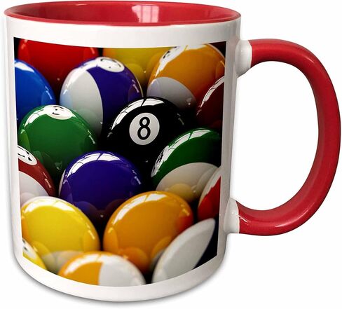3dRose mug_154988_6 Colorful Pool Billiard Eight Ball Mug, 11 oz, Blue in Saudi Arabia