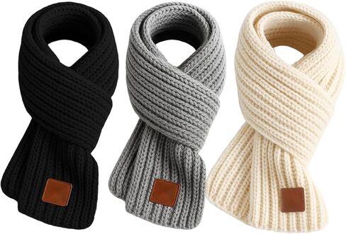 3-Pack Toddler Scarf Set: Soft & Warm Kids Scarf Boys in Classic Colors in Saudi Arabia