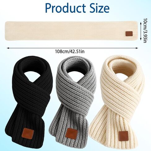 3-Pack Toddler Scarf Set: Soft & Warm Kids Scarf Boys in Classic Colors in Saudi Arabia