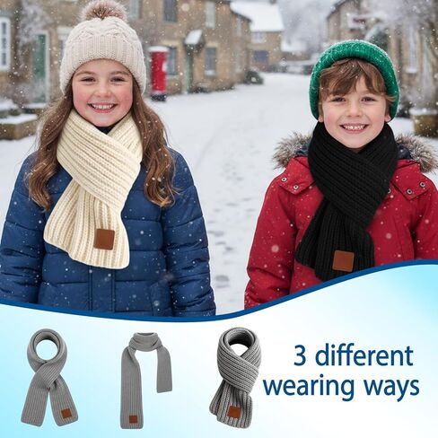 3-Pack Toddler Scarf Set: Soft & Warm Kids Scarf Boys in Classic Colors in Saudi Arabia