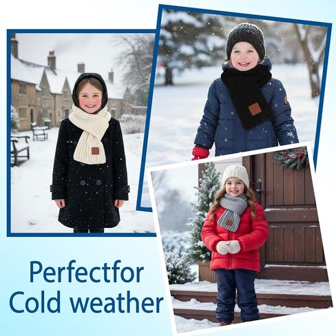 3-Pack Toddler Scarf Set: Soft & Warm Kids Scarf Boys in Classic Colors in Saudi Arabia