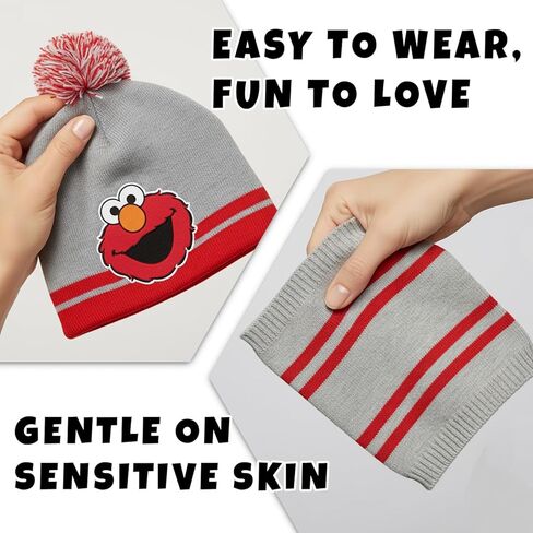 Sesame Street Baby Boys' Elmo Cold Weather Set - Hat, Mittens, Gaiter Neck Scarf – Winter Accessories for Toddlers (2T-4T), Size Age-2T-4T, Elmo Hat Mitten Gaiter Set- Toddler in Saudi Arabia