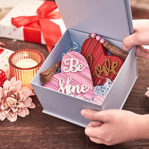 Valery Madelyn Valentines Day Decorations, 2Pcs Wooden Heart Decor Table Centerpieces, Love Sign for Valentines Proposal Wedding Tiered Tray Living Room Dining Room Shelf, 4 Inch in Saudi Arabia