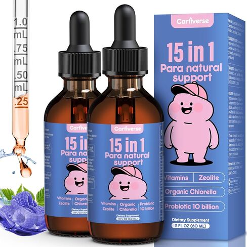 Parasite Cleanse for Humans & Kids,Parasite Cleanse for Children,Zeolite Detox Liquid Drops,Candida Cleanse & Wellness Formula,Contains wormwood black walnut clove,Chlorella,Oregano,2 Fl Oz in Saudi Arabia