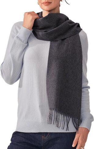 KVSS 100% Pure Cashmere Woven Scarf for Women Soft Winter Wraps Fringed Edges | Luxury Cashmere from inner Mongolia in Saudi Arabia
