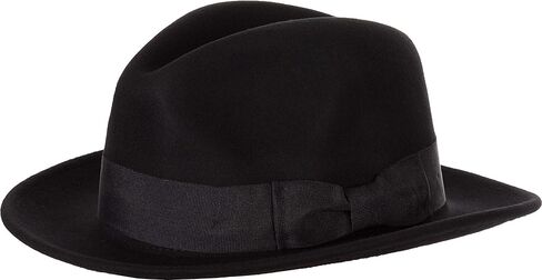 Mens Godfather Milano Wool Felt Fedora Grosgrain Band Center Winter Hat in Saudi Arabia