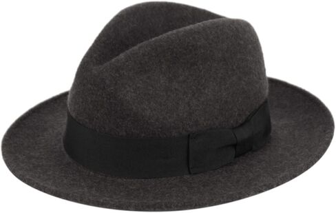 Mens Godfather Milano Wool Felt Fedora Grosgrain Band Center Winter Hat in Saudi Arabia