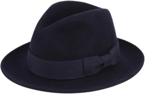 Mens Godfather Milano Wool Felt Fedora Grosgrain Band Center Winter Hat in Saudi Arabia