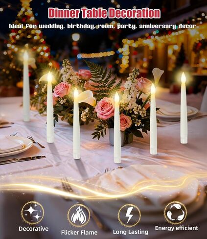زينة عيد الميلاد - 32 قطعة من الشموع العائمة مع شموع معلقة سحرية، شموع وامضة دافئة عديمة اللهب تعمل بالبطارية، شمعة LED عائمة لحفلة الهالوين وعيد الميلاد in Saudi Arabia
