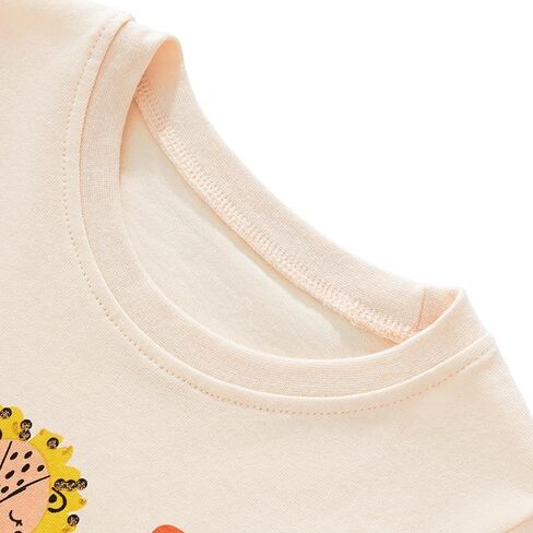 Girls Long Sleeve T-Shirt Graphic Pullover Top with Floral Artistic Print for Everyday Casual Wear 3-8 Years in Saudi Arabia