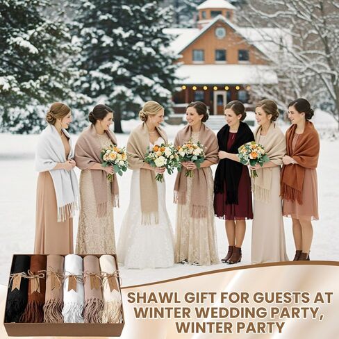 12 Sets Wedding Pashmina Shawls Wraps Gift for Guests Elegant Bridal Bridesmaid Winter Wedding Party Favors in Saudi Arabia