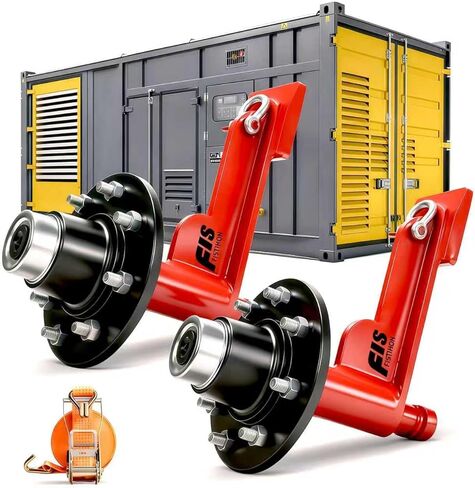 2 Pack Shipping Container Wheels 6-Lug Wheels kit, Shipping Container Accessories, Heavy-Duty Shipping Container Axles with Heavy Duty Ratchet Tie Down-Moves 20ft - 40ft, Shipping Container in Saudi Arabia