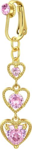 D.Bella fake belly button piercing for women generic Fake Belly Ring Clip on Belly Button Rings for Women Surgical Steel Non Piercing Fake Navel Ring in Saudi Arabia