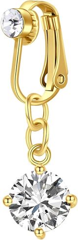 D.Bella fake belly button piercing for women generic Fake Belly Ring Clip on Belly Button Rings for Women Surgical Steel Non Piercing Fake Navel Ring in Saudi Arabia