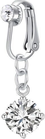 D.Bella fake belly button piercing for women generic Fake Belly Ring Clip on Belly Button Rings for Women Surgical Steel Non Piercing Fake Navel Ring in Saudi Arabia