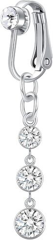 D.Bella fake belly button piercing for women generic Fake Belly Ring Clip on Belly Button Rings for Women Surgical Steel Non Piercing Fake Navel Ring in Saudi Arabia