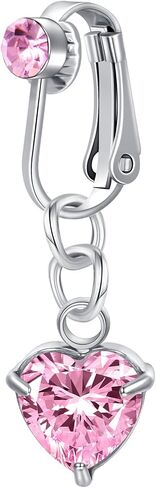 D.Bella fake belly button piercing for women generic Fake Belly Ring Clip on Belly Button Rings for Women Surgical Steel Non Piercing Fake Navel Ring in Saudi Arabia
