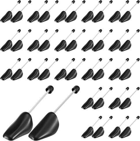 20 Pairs Shoe Trees for Men, Spring-Loaded Plastic Shoe Stretchers & Shapers to Prevent Creases, Fit Men's US Size 5-13 Sneakers, Boots, Dress Shoes (Black) in Kuwait