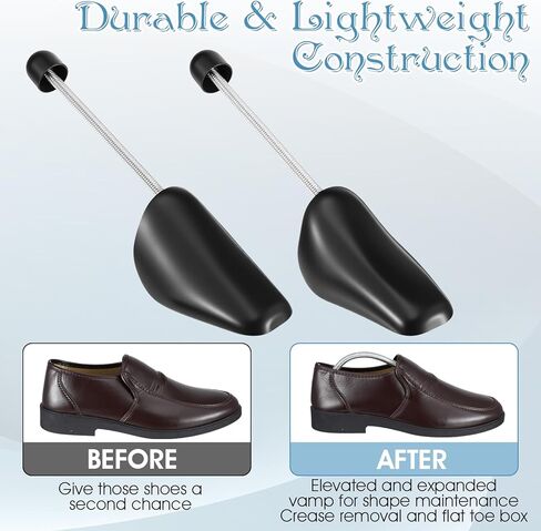 20 Pairs Shoe Trees for Men, Spring-Loaded Plastic Shoe Stretchers & Shapers to Prevent Creases, Fit Men's US Size 5-13 Sneakers, Boots, Dress Shoes (Black) in Kuwait