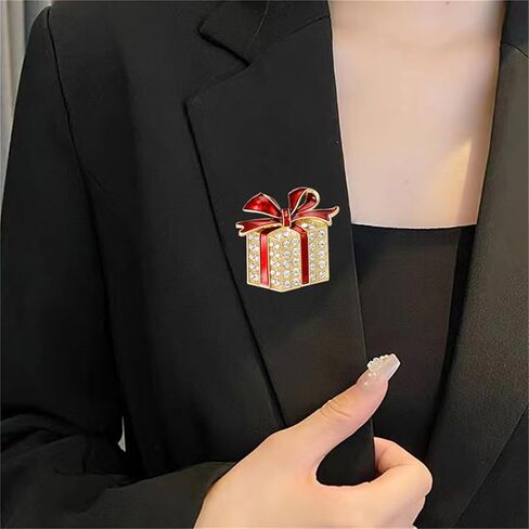 Dreuyet عيد الميلاد بروش دبابيس للنساء كريستال حجر الراين عيد الميلاد بروش شجرة عيد الميلاد ندفة الثلج جرس الرنة دبابيس متعددة الألوان عيد الميلاد المينا دبابيس عطلة حزب هدية in Saudi Arabia