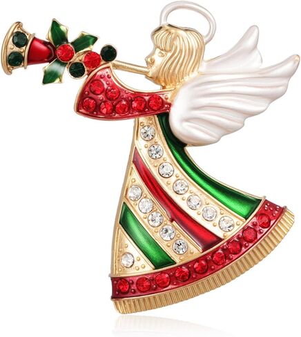 Emibele بروش عيد الميلاد للنساء، دبابيس بروش عيد الميلاد مع حجر الراين المتلألئ للاحتفال بحفلات عيد الميلاد، دبوس رائع عتيق للعطلات هدية مجوهرات للنساء in Saudi Arabia
