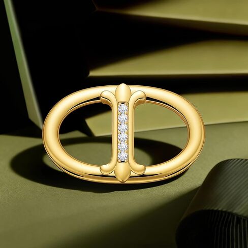 Cicy Bell المرأة البيضاوي وشاح حريري حلقة 18K مطلية بالذهب أنيقة على شكل خنزير الأنف وشاح حريري مقاطع مع أحجار الراين وشاح أنيق حامل in Saudi Arabia