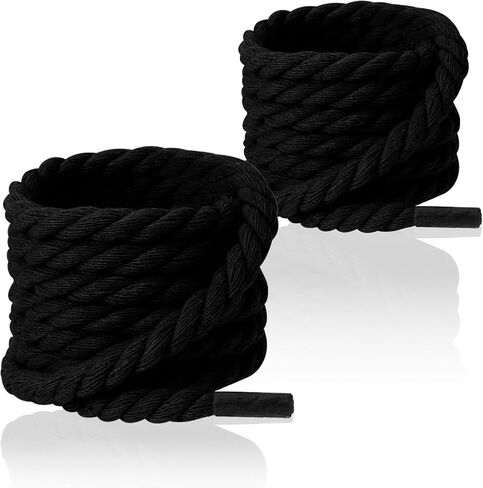 Thick Rope Shoe Laces, Chunky Braided Shoelaces 8mm Round Cotton Shoe Laces Strings for Men Women Sneakers in Saudi Arabia