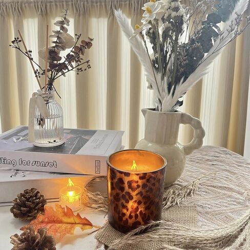 Votive Candle Holder Leopard Print Glass Tea Lights Candle Holder for Floating Candles Wedding Table Centerpiece Holiday Home Decor in Kuwait