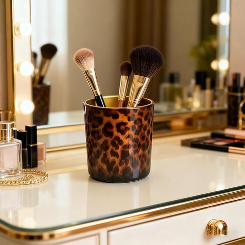 Votive Candle Holder Leopard Print Glass Tea Lights Candle Holder for Floating Candles Wedding Table Centerpiece Holiday Home Decor in Kuwait