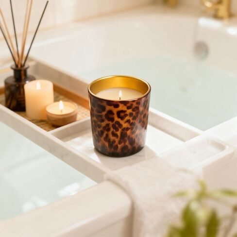 Votive Candle Holder Leopard Print Glass Tea Lights Candle Holder for Floating Candles Wedding Table Centerpiece Holiday Home Decor in Kuwait