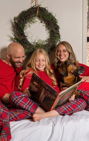 بيجامة عيد الميلاد من PajamaGram للعائلة، رجالي LG أحمر in Kuwait