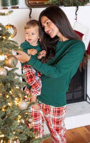 PajamaGram Matching Family Pajamas Flannel - Modern Plaid, Men's, LG in Saudi Arabia