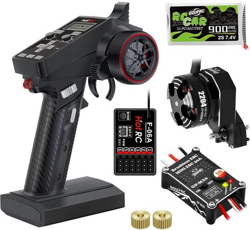 GOUPRC 2 in 1 ESC & Receiver with 3CH 2.4GHz RC Transmitter ESC Remote Controller Receiver Combo for Axial SCX24 RC Car in Saudi Arabia