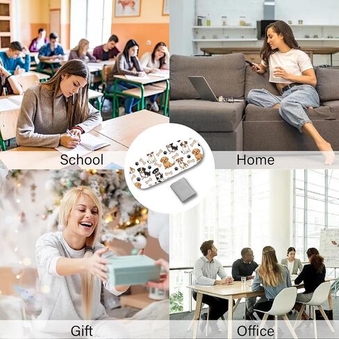 CREATCABIN لطيف الكلب النظارات حالة الصلب شل الجلود النظارات الشمسية حالة المحمولة ضئيلة النظارات غطاء صدفي واقية الحالات حامل الحقيبة مع تنظيف القماش هدية السفر للنساء الرجال 6.4x2.5x1.5in in Kuwait