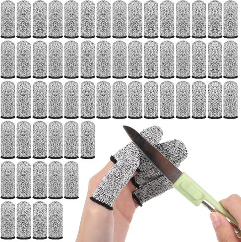 60 قطعة من مهود الأصابع المقاومة للقطع والقابلة لإعادة الاستخدام، متينة وغير قابلة للانزلاق، واقي إبهام الإصبع، أغطية حماية لأطراف الأصابع مقاومة للقطع لمستلزمات عمل نحت الطعام في المطبخ in Kuwait