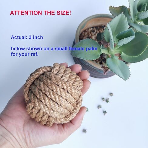 Jute Decorative Balls for Bowls, Natural Vase Filler for Home Decor Accents, Coastal Vase Fillers for Centerpieces, 3 inch Rustic Orb Ball for Neutral Home Beige Decor Set of 6 in Saudi Arabia