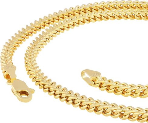Nuragold 10k Real Yellow Gold Franco Square 3mm Box Chain Wheat Chain Bracelet (7"-9") Italian Jewelry for Men & Women in Saudi Arabia