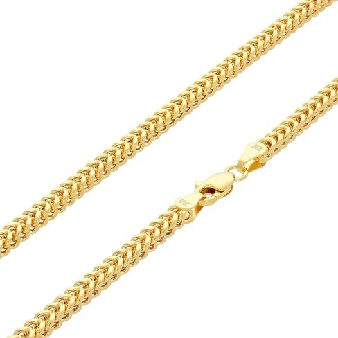 Nuragold 10k Real Yellow Gold Franco Square 3mm Box Chain Wheat Chain Bracelet (7"-9") Italian Jewelry for Men & Women in Saudi Arabia