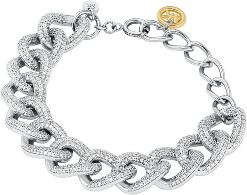 Michael Kors Women's Silver Pavé Chain Bracelet (Model: MKJ8575931) in Saudi Arabia