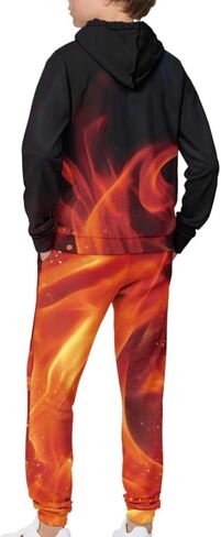 FUSURIRE Kids 2 قطعة ملابس طويلة الأكمام سويت شيرت و Sweatpant مجموعة نشطة كنزة قطيفة بنطال رياضي لعمر 4-16 سنة in Saudi Arabia