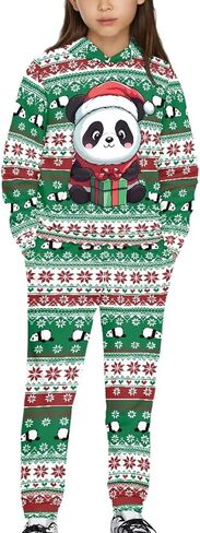 FUSURIRE Kids 2 قطعة ملابس طويلة الأكمام سويت شيرت و Sweatpant مجموعة نشطة كنزة قطيفة بنطال رياضي لعمر 4-16 سنة in Saudi Arabia