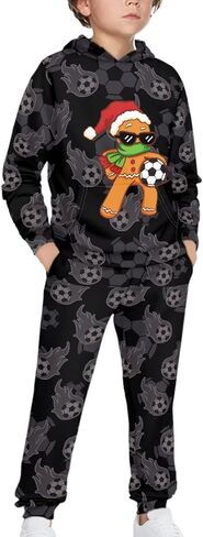 FUSURIRE Kids 2 قطعة ملابس طويلة الأكمام سويت شيرت و Sweatpant مجموعة نشطة كنزة قطيفة بنطال رياضي لعمر 4-16 سنة in Saudi Arabia